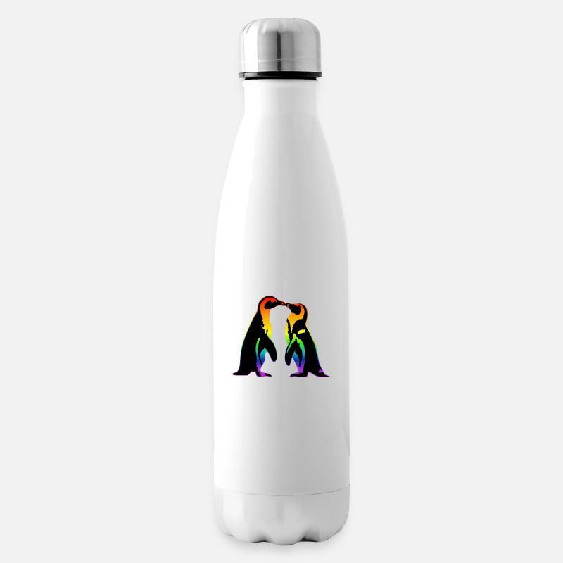 LGBT schwule verliebt Pinguine - Isolierflasche - Weiß