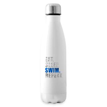 EAT SLEEP SWIM REPEAT Swimming Lifeguard Schwimmer - Isolierflasche - Weiß - Rechts