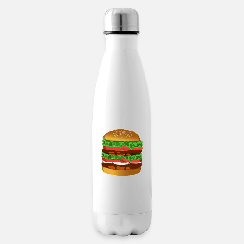 hamburger - Insulated Water Bottle - white
