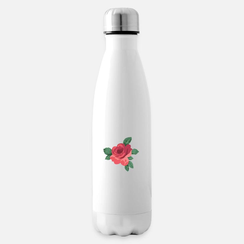 Rose - Insulated Water Bottle - white