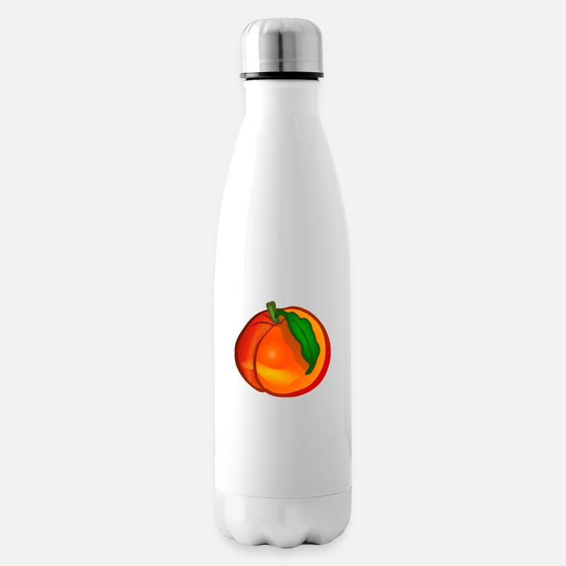 Pfirsich - Isolierflasche - Weiß