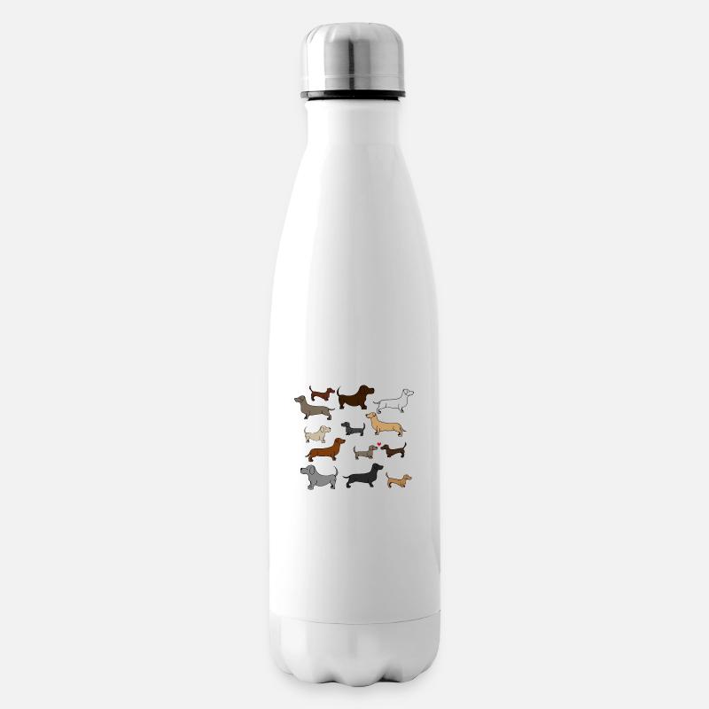 super mignon teckel , idée cadeau , poster - Bouteille isotherme - blanc