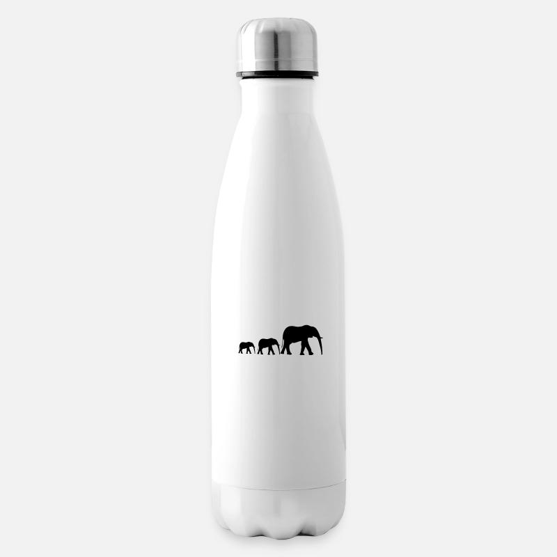 Elefantenfamilie - Isolierflasche - Weiß