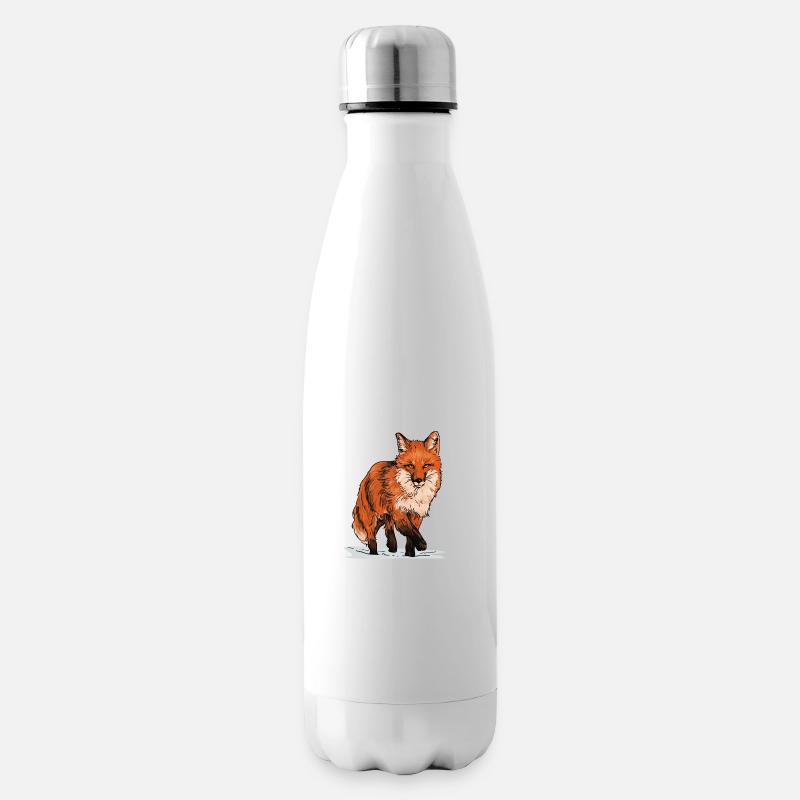 Fuchs in Wildbahn - Isolierflasche - Weiß