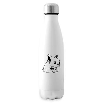 Trauriger Frenchie - Isolierflasche - Weiß - Rechts