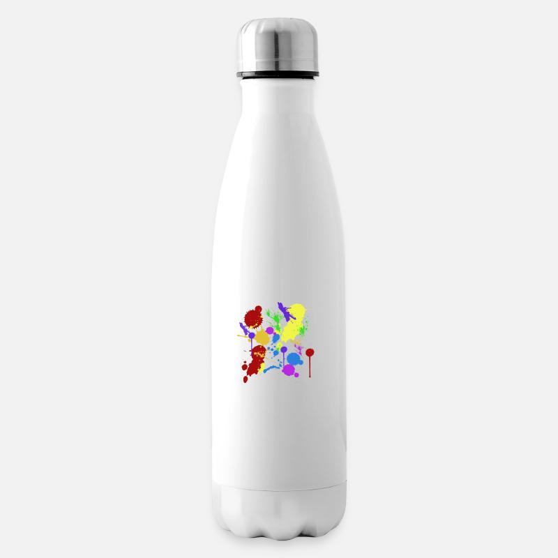Farbflecken - Isolierflasche - Weiß
