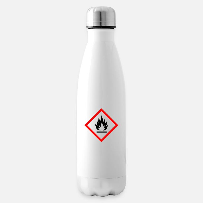 Caution Flammable - Insulated Water Bottle - white
