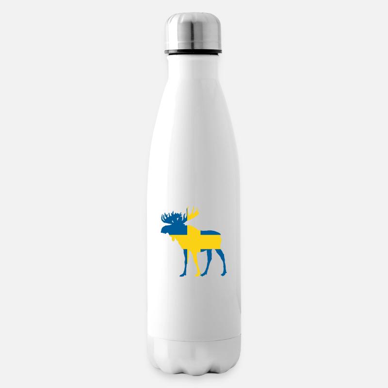 Elch Schweden - Isolierflasche - Weiß