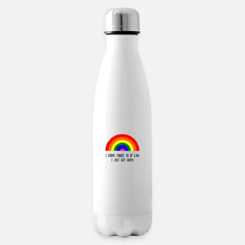 Glücklich Schwul - Isolierflasche - Weiß