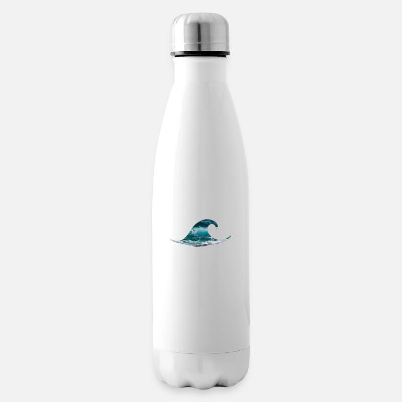 Welle Ozean Meer Surfen - Isolierflasche - Weiß