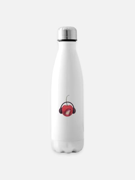 Musik Kirsche - Isolierflasche - Weiß