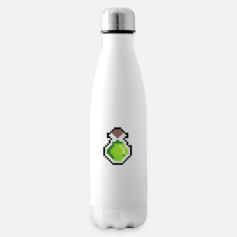 Trank gruen Pixel - Isolierflasche - Weiß