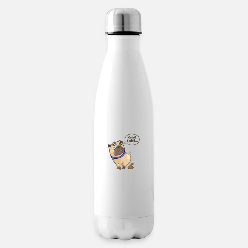Hündchen Hund Haufen Kacke Gassi Geschenk - Isolierflasche - Weiß