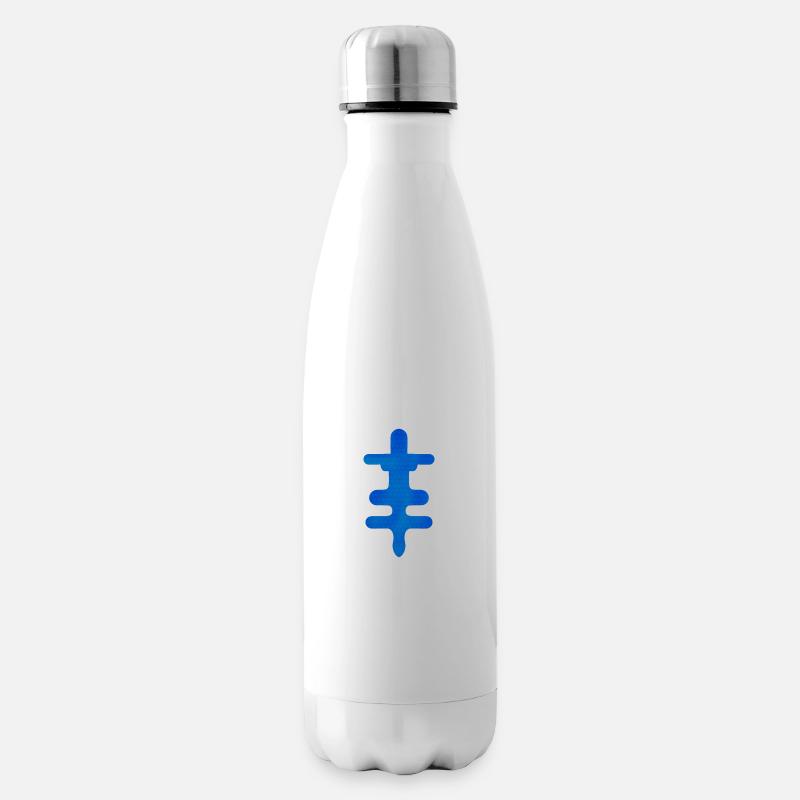 Idée cadeau Adinkra Symbol Power Okodee Mmowere - Bouteille isotherme - blanc