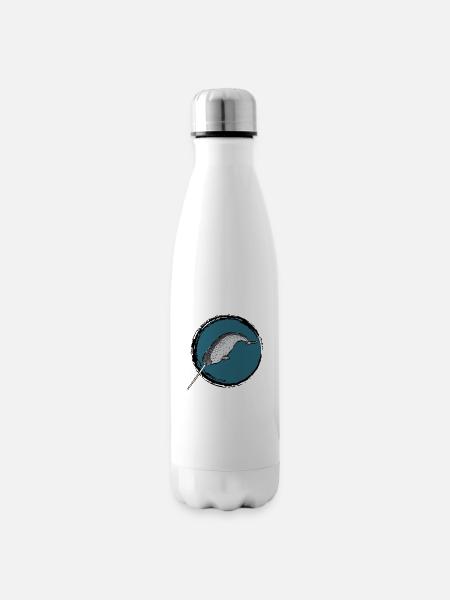 Narwal / Narwhal Design II - Isolierflasche - Weiß