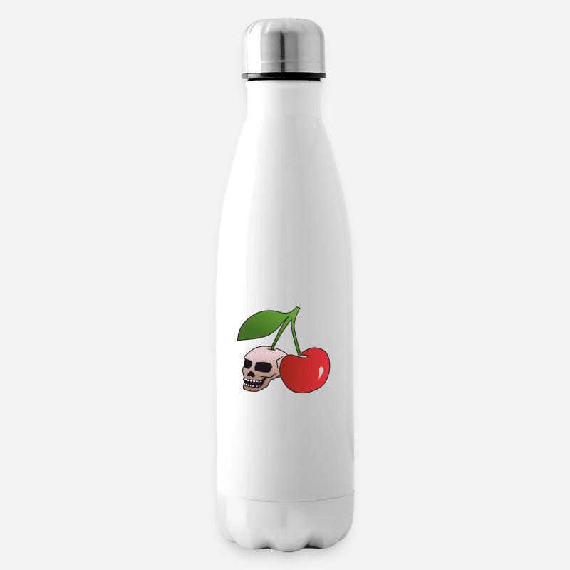 Crâne cerise - Bouteille isotherme - blanc