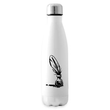 Tintenfass und Feder Design - Isolierflasche - Weiß - Rechts