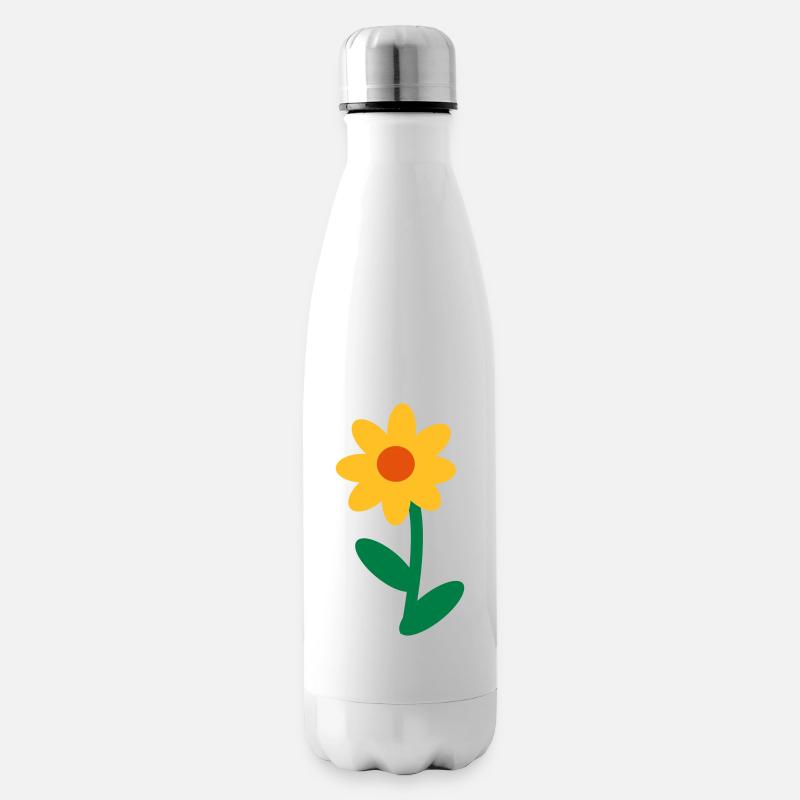 Blume - Isolierflasche - Weiß