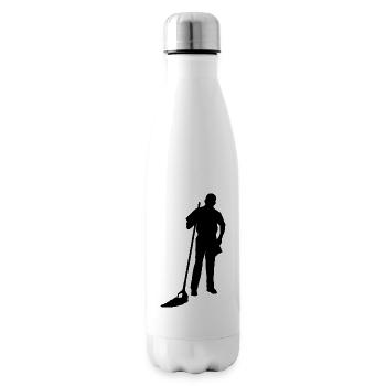 cleaning cleaning cleaning woman broom wischmop51 - Insulated Water Bottle - white - Right