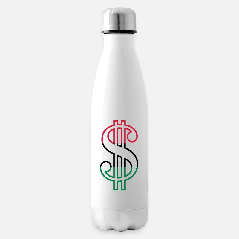 Signe dollar - Bouteille isotherme - blanc