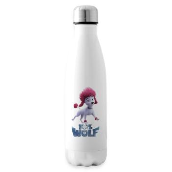100% Wolf Logo und Freddy - Isolierflasche - Weiß - Rechts