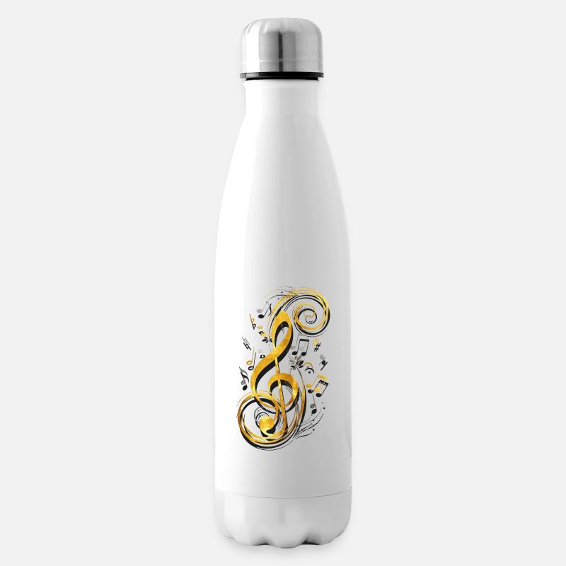 Musiknote - Musikschlüssel - Notenschlüssel - Note - Isolierflasche - Weiß