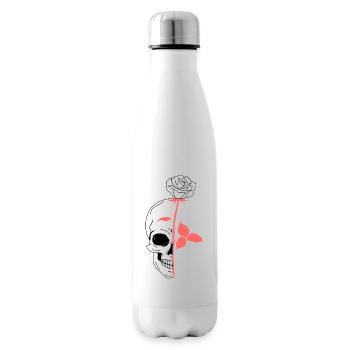 Pink skull skull - Insulated Water Bottle - white - Right
