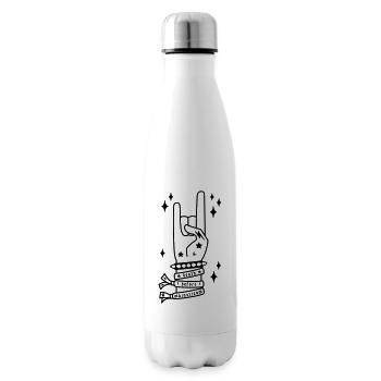 Death Before Mainstream - Heavy Metal Handgeste - Isolierflasche - Weiß - Rechts
