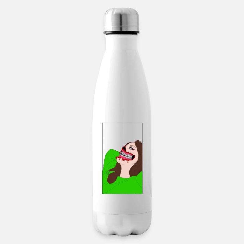 Comic girl Zombie green - Isolierflasche - Weiß