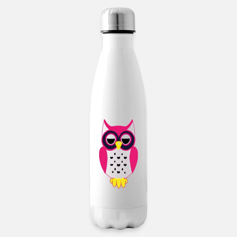 Eule - Isolierflasche - Weiß