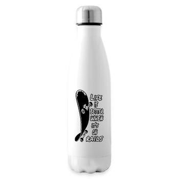 life is better on rails - Insulated Water Bottle - white - Right