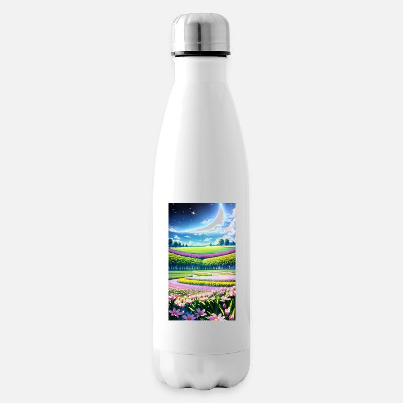Paysage avec 4 zones, IA générative - Bouteille isotherme - blanc