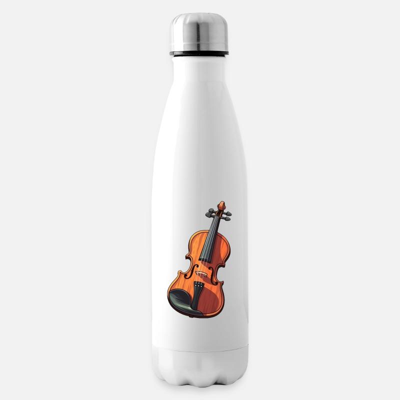 Violin in comic style - Insulated Water Bottle - white