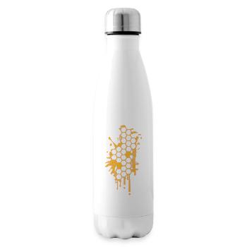 honeycomb pattern honey beekeeper beehive love - Insulated Water Bottle - white - Right