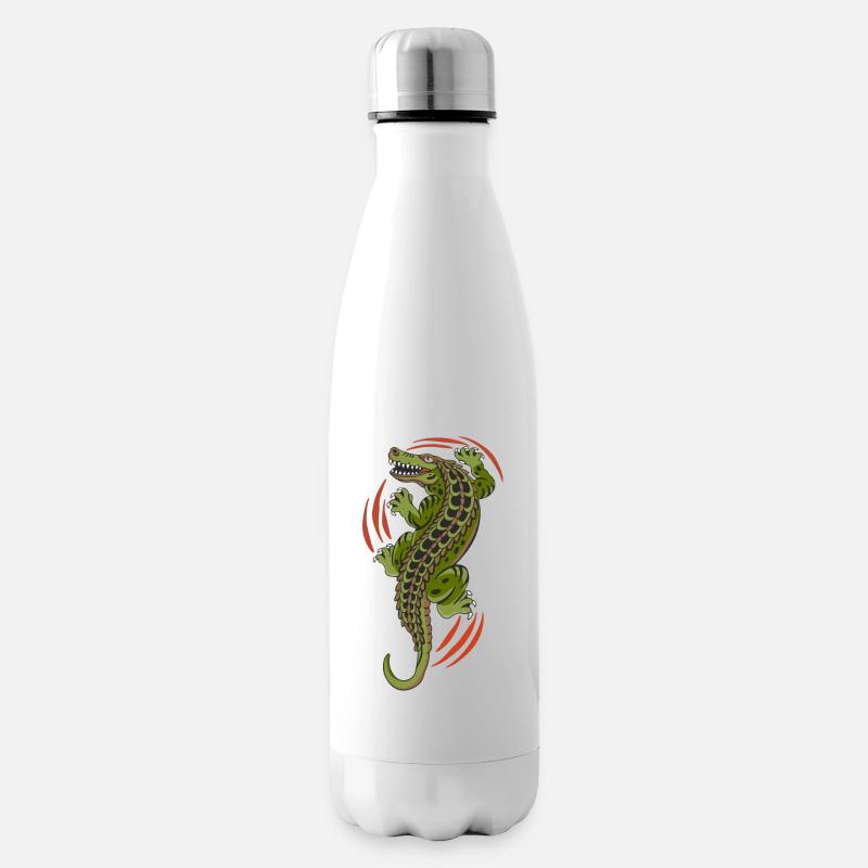 Aligator Krokodil Reptil - Isolierflasche - Weiß