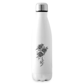 Floral Ornamental Pink Peonies - Insulated Water Bottle - white - Right