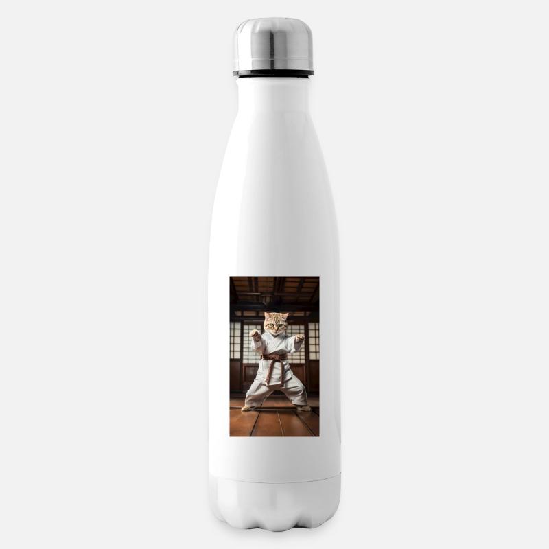 Cat - Insulated Water Bottle - white