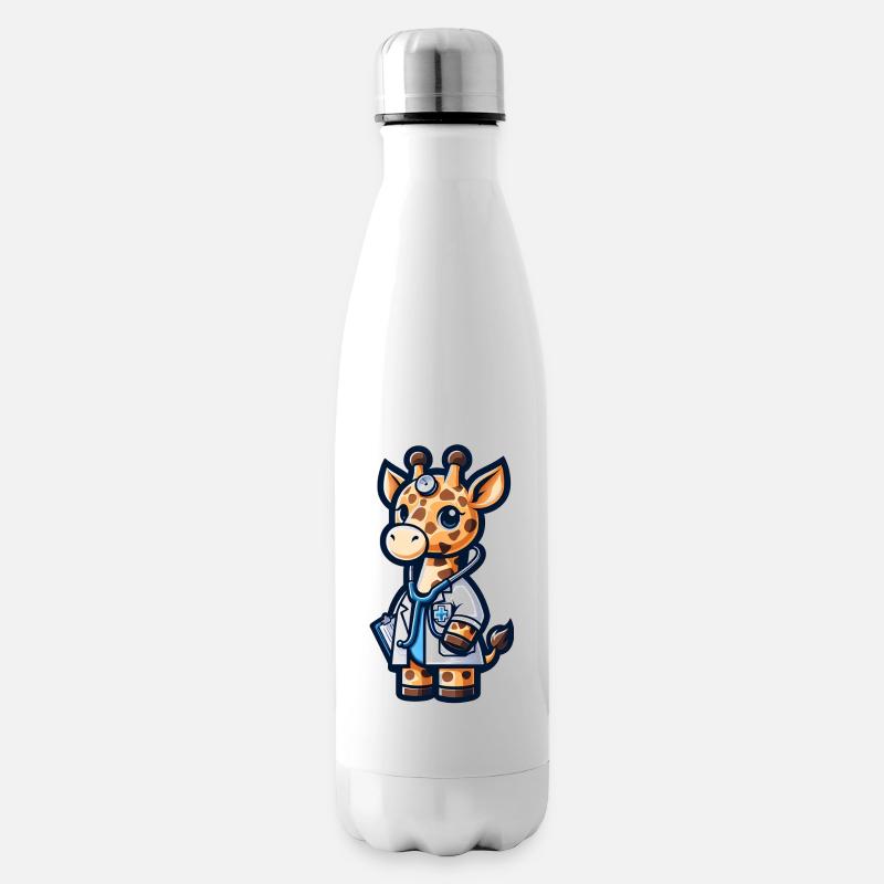 Cute Giraffe Doctor - Isolierflasche - Weiß