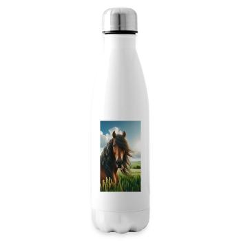 Braunes Pferd - Isolierflasche - Weiß - Rechts