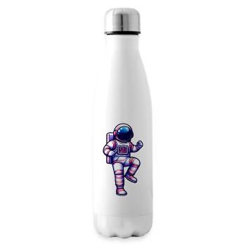 Im All - Astronaut auf dem Mond - Isolierflasche - Weiß - Rechts