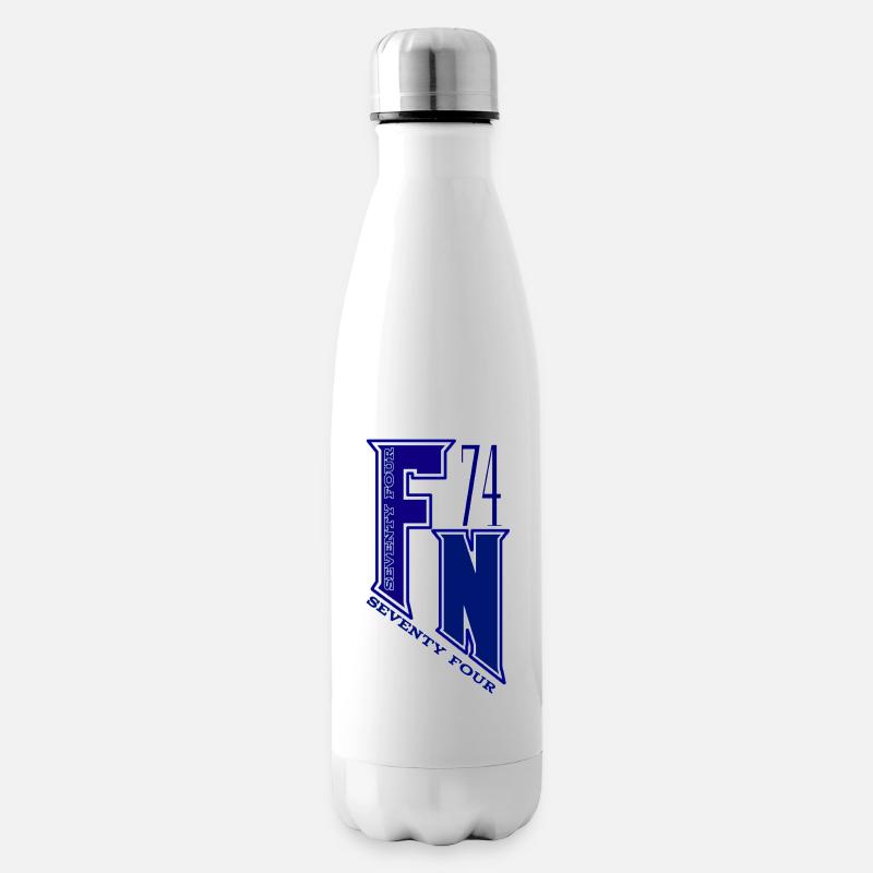 FN SEVENTY FOUR bleu - Bouteille isotherme - blanc