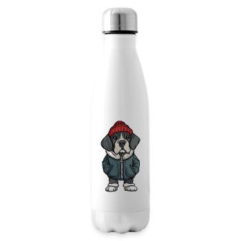 Great Dane Dog Winter - Insulated Water Bottle - white - Right