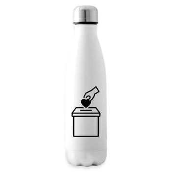 Ballot Box Heart Donation Outline - Insulated Water Bottle - white - Right