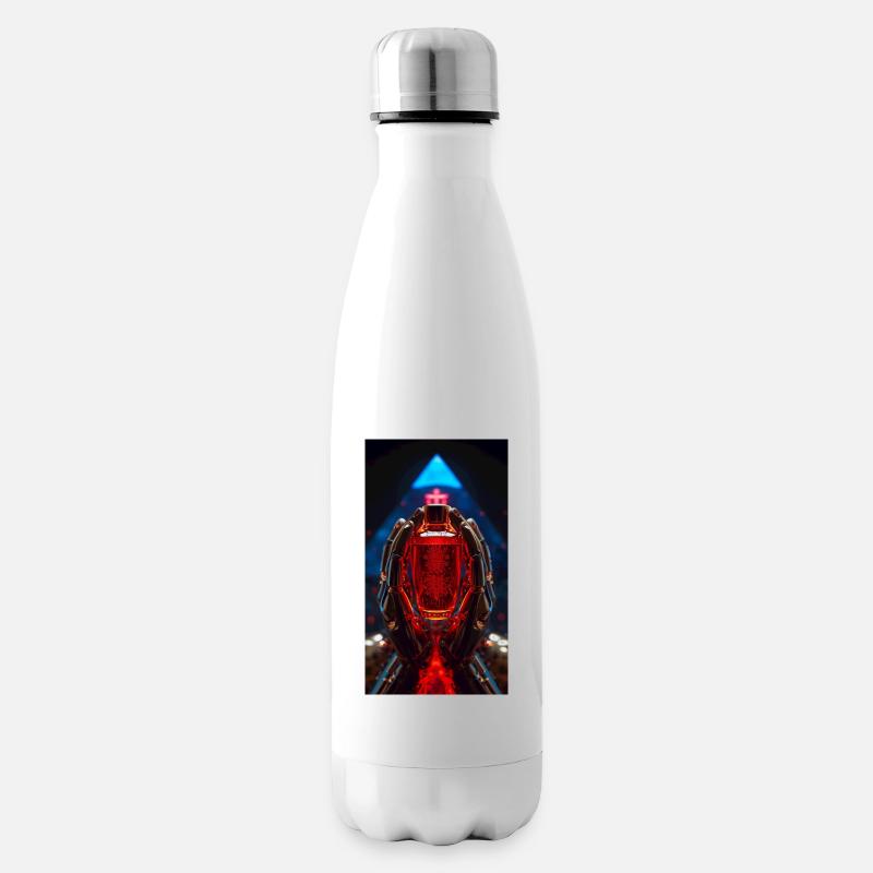 Roter Kristall RoboHände - Isolierflasche - Weiß