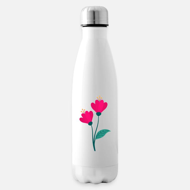 Flower - Insulated Water Bottle - white
