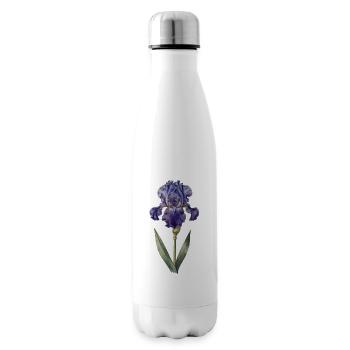 Purple iris on delicate stem - Insulated Water Bottle - white - Right