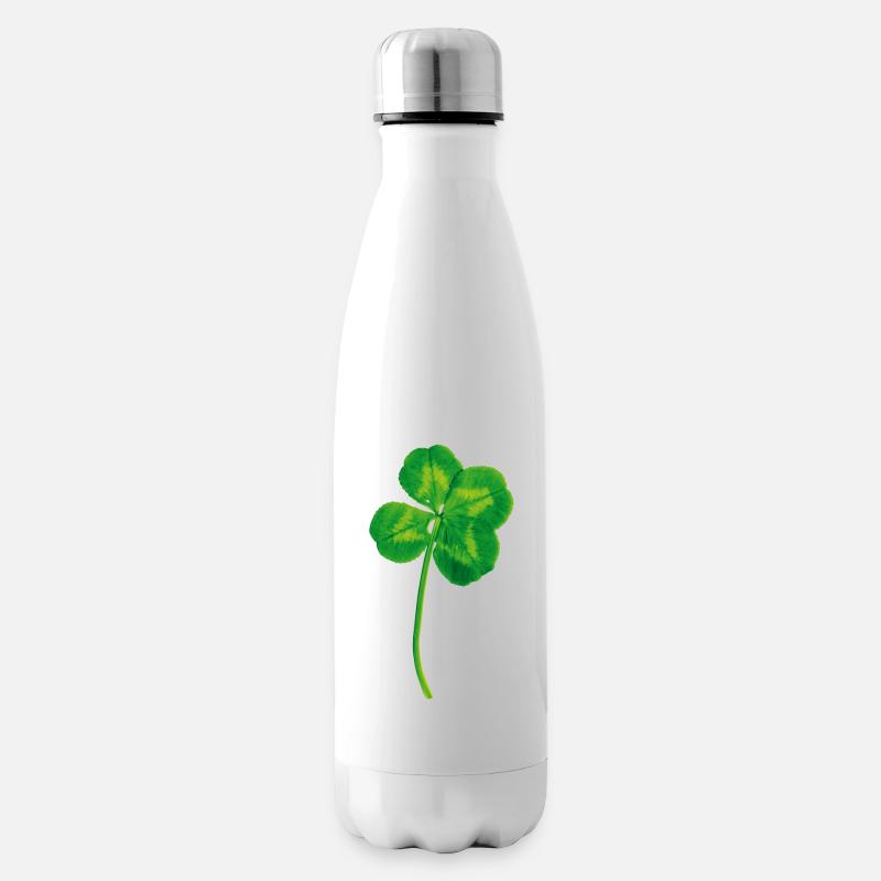 Echter Glücksklee - Isolierflasche - Weiß