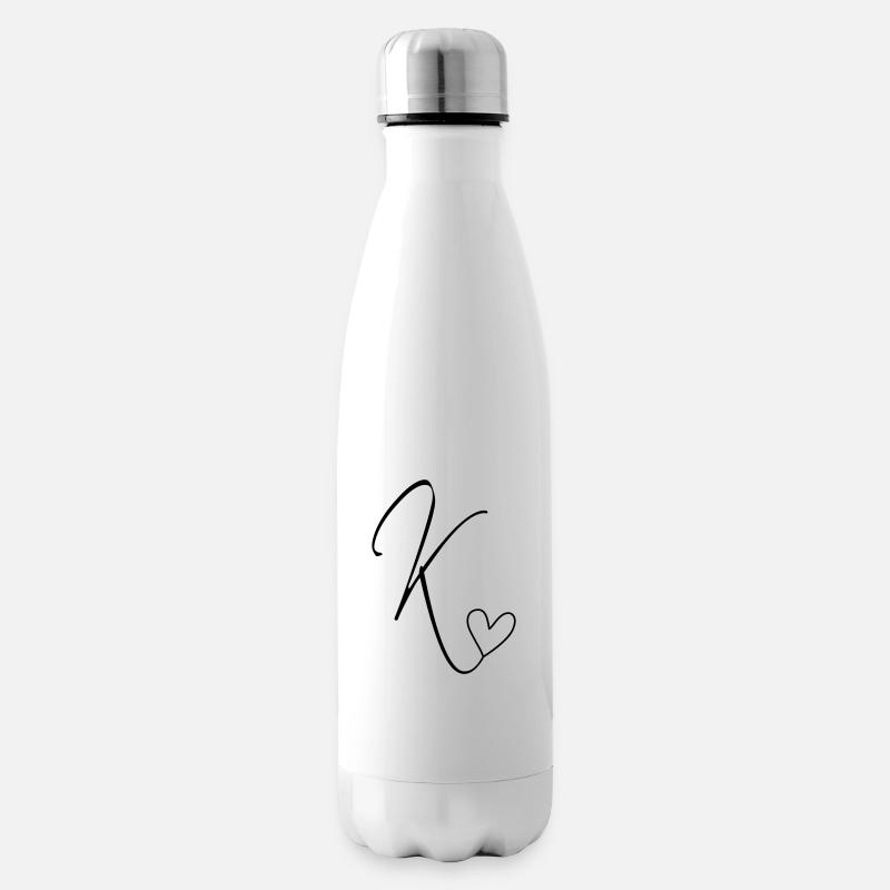Lettre K Lettre-K Calligraphie - Bouteille isotherme - blanc