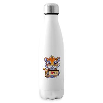 Liebesbotschaft tragendes Tier - Isolierflasche - Weiß - Rechts