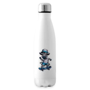 Zebra auf Skateboard Skater Skateboarding für - Isolierflasche - Weiß - Rechts